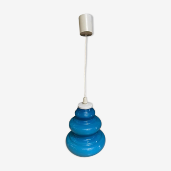 Vintage blue opaline pendant lamp