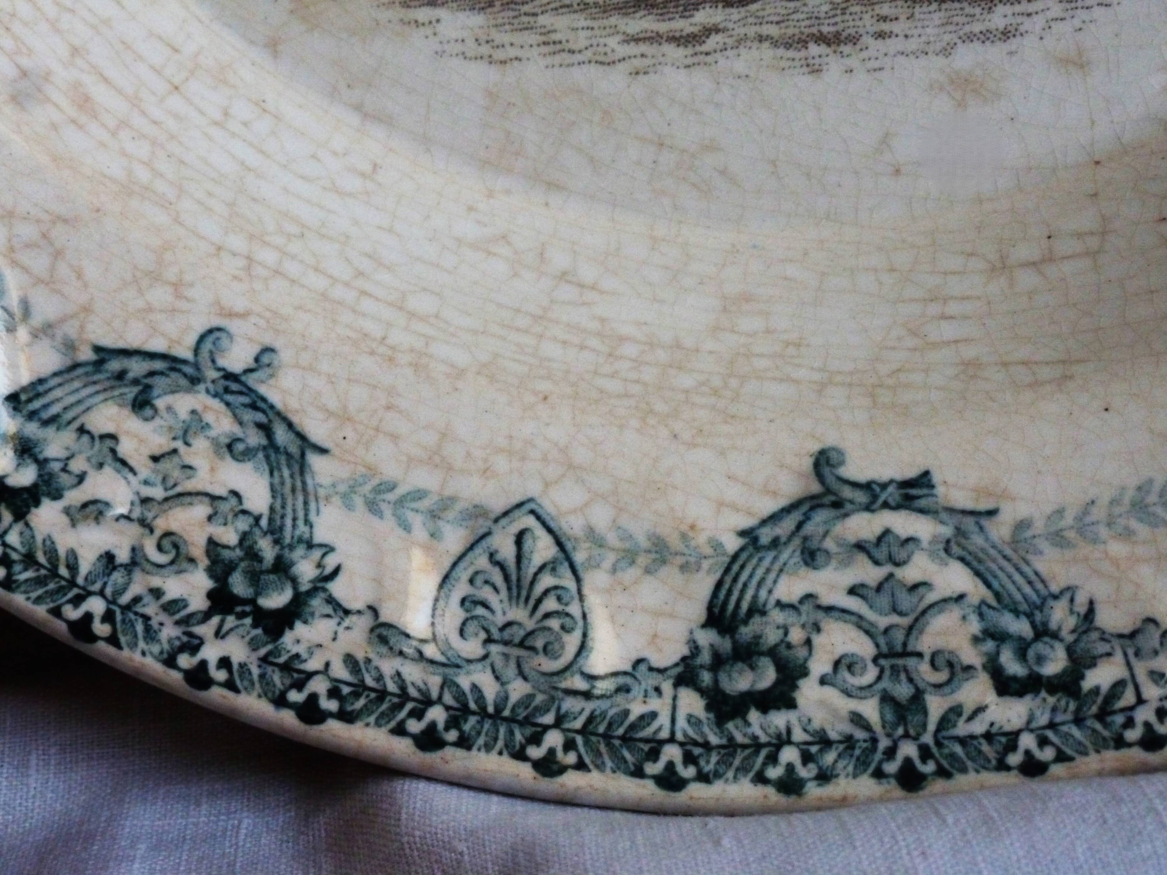 Napoleon plate, an old vegetable dish, 19th-century crockery.