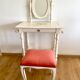 Dressing table with mirror and vintage stool