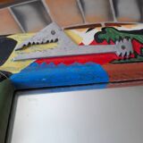 Mirror. Signed R. Bonet. Crocodile theme.
