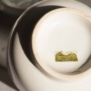 Set of 2 porcelain teacups with floral decorations, Korea