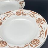 Assiettes creuses Digoin Sarreguemines Fleurs marron – 0924X7