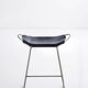 Contemporary Kitchen Counter Barstool Old Silver Steel & Navy Blue Leather