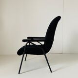 1960s vintage black velvet armchair