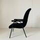 1960s vintage black velvet armchair