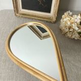 Rattan water drop mirror