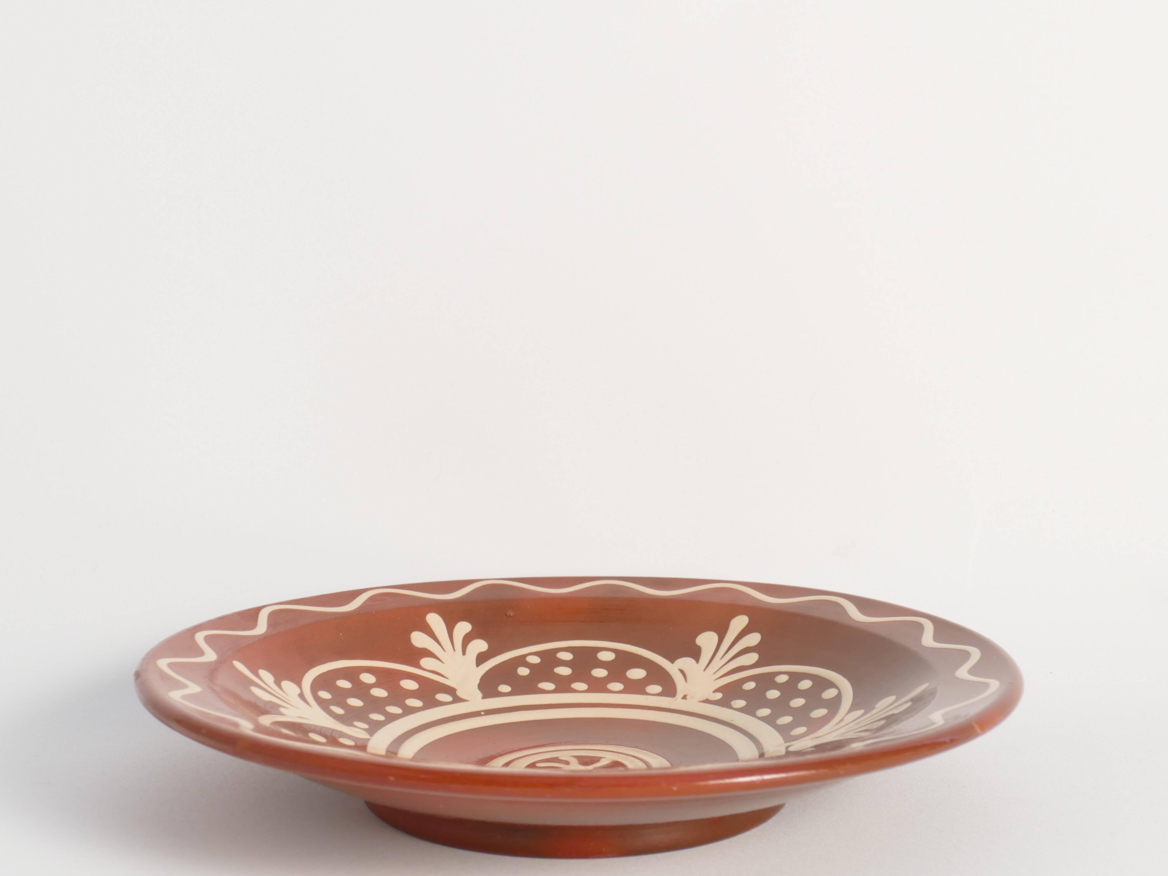 Brown & Cream White Stoneware Bowl by Andersson & Johansson, Höganäs, 1920s
