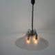 Suspended lamp with 4 sockets, chrome body and plexiglass shade, 1970s, Germany.