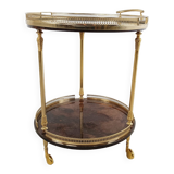 Italian goatskin and parchment serving bar cart
