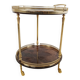 Italian goatskin and parchment serving bar cart