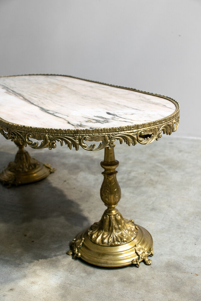 Marble and brass coffee table France 1940