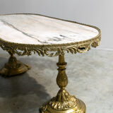 Marble and brass coffee table France 1940