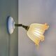 Vintage tulip wall light in frosted white and brown glass