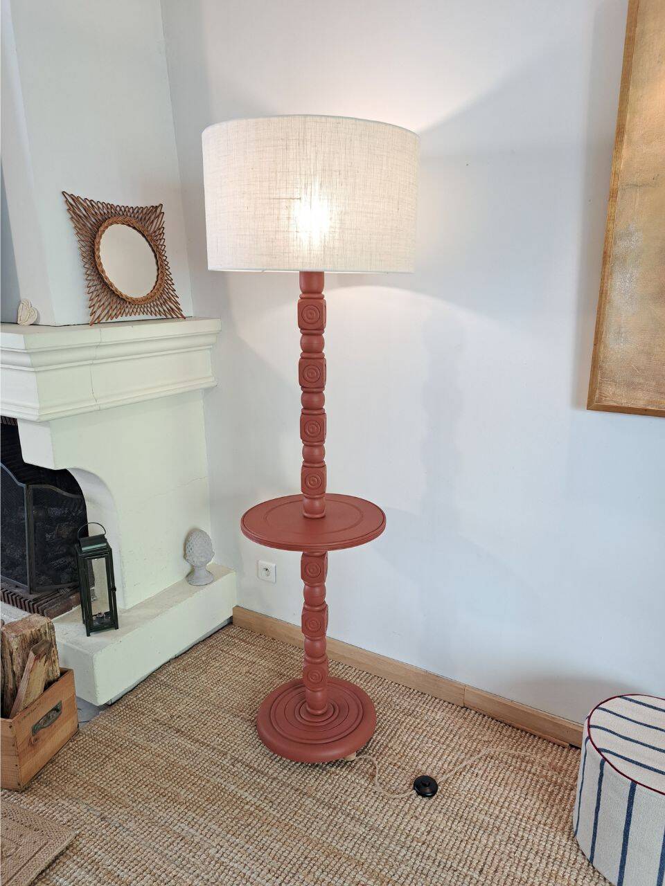 Vintage terracotta floor lamp