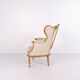 Bergère armchair - Louis XVI style - gilded wood & light fabric - 1860s