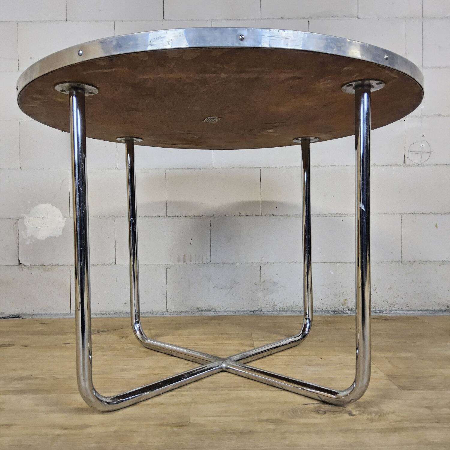 Vintage coffee table - My Home Bas van Pelt (chrome and wood) 1930s
