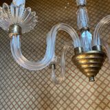 Glass and brass chandelier