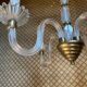 Glass and brass chandelier