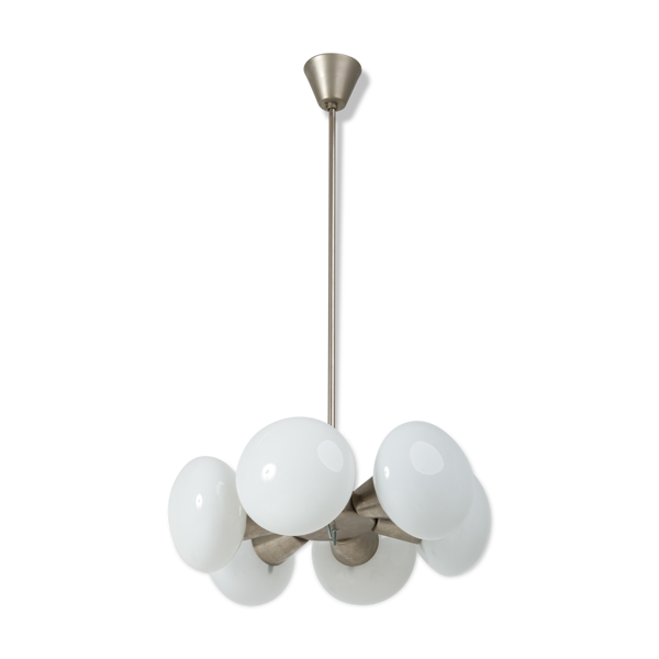 Suspension en verre Opaline par Napako années 60