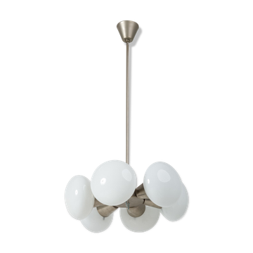 Suspension en verre Opaline par Napako années 60
