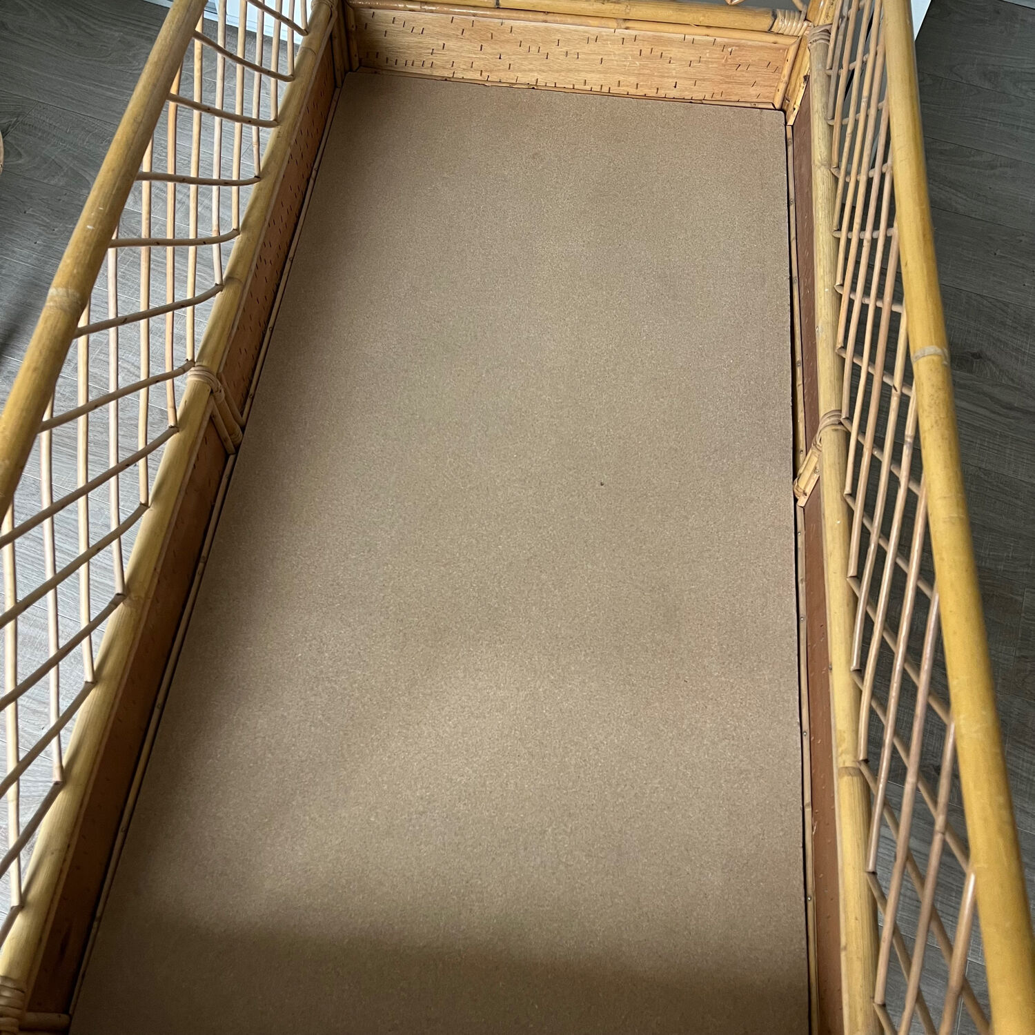 Vintage rattan bed for baby child