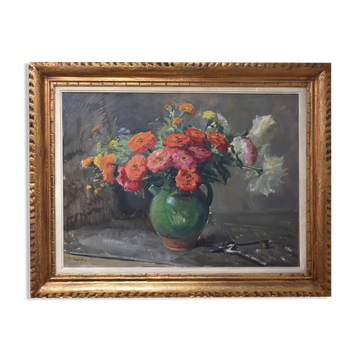 Jean Chaleyé, Flowers in a Green Jug (circa 1920)