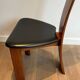 Pair of High Back Chairs, Exotic Wood & Black Leather, Scandinavian, varnished