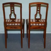 Set of Vintage Wooden Dining Chairs with Carved Details