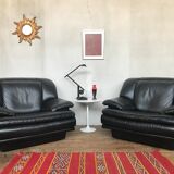 Authentic vintage armchairs leather Italian style quality top 1970