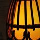 Mushroom rattan tripod lamp 60s
