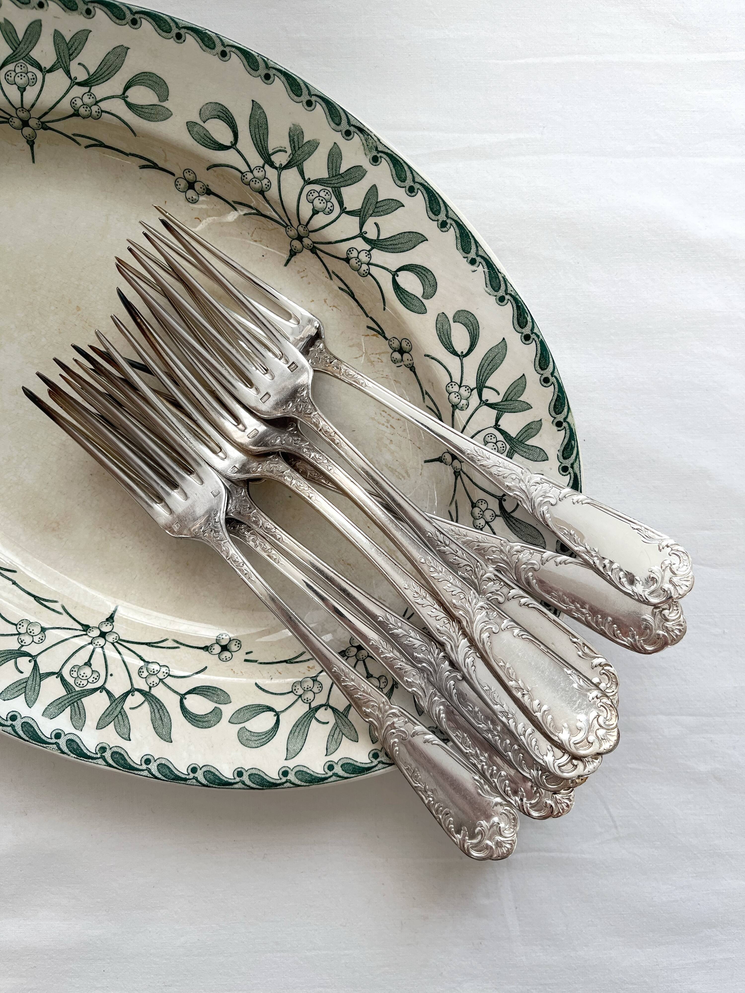 Set of 8 forks in SFAM silver metal