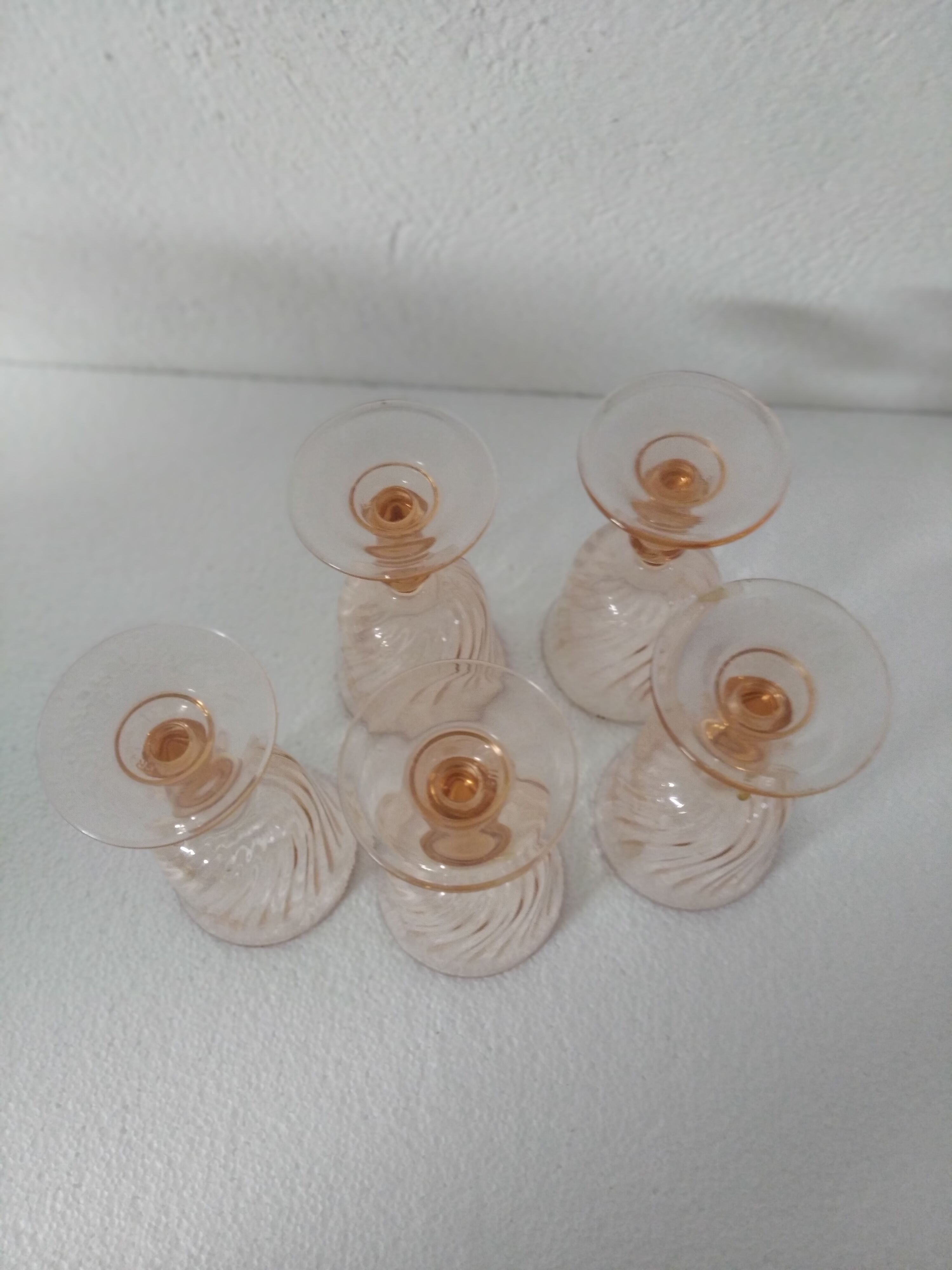 Set of five rosaline glasses