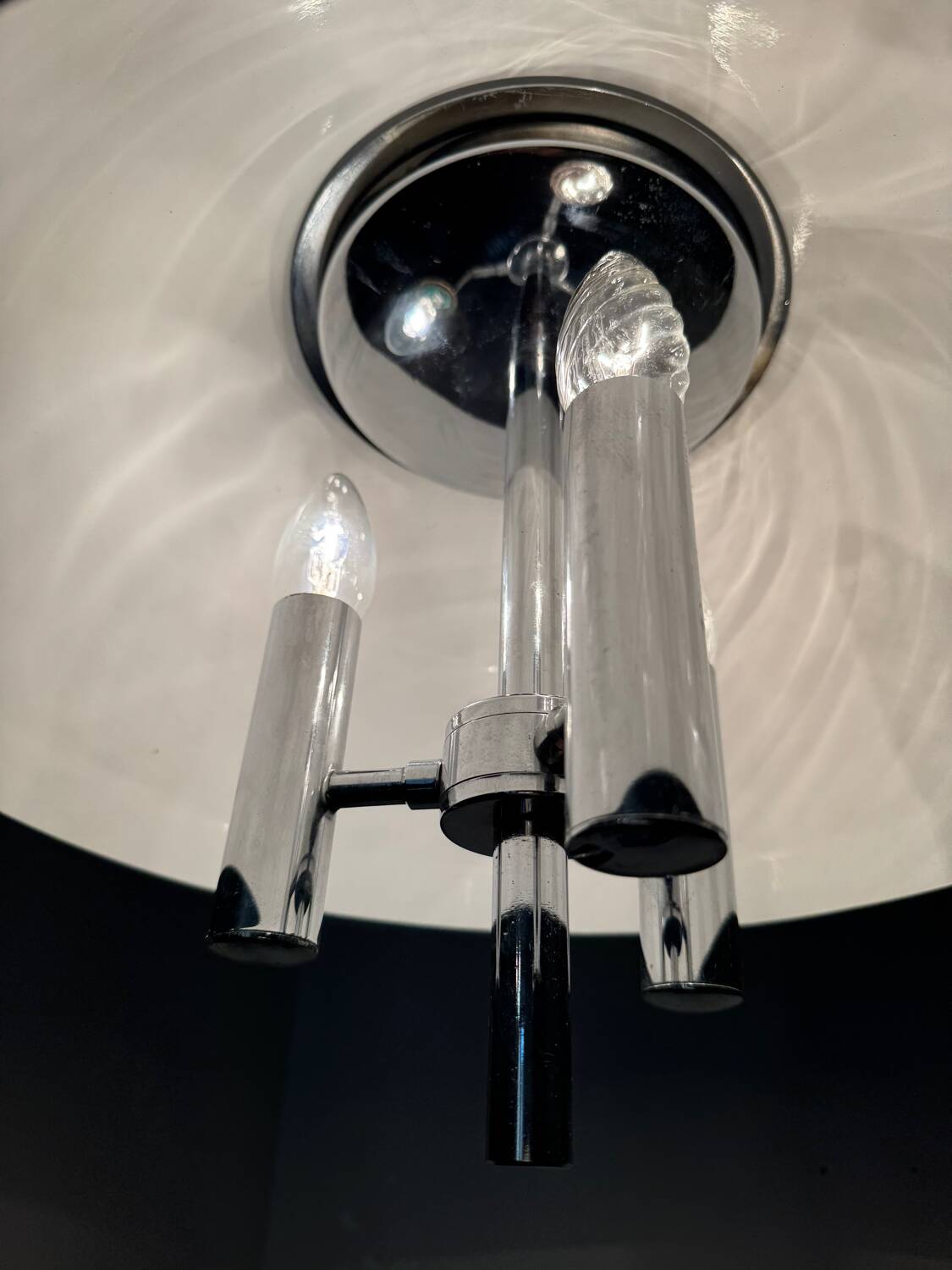 Space Age chrome design chandelier from the 70s