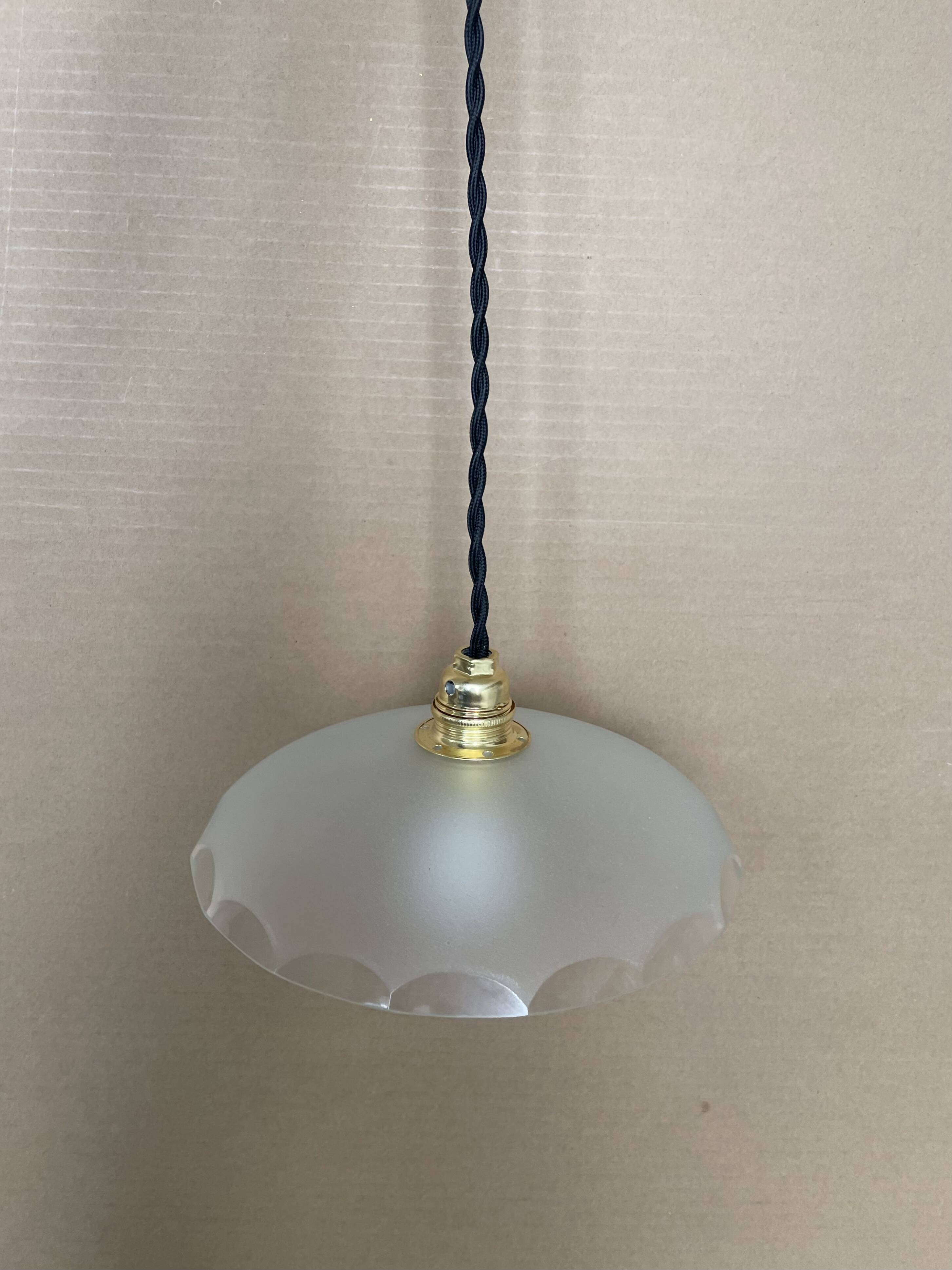 Small antique glass pendant light