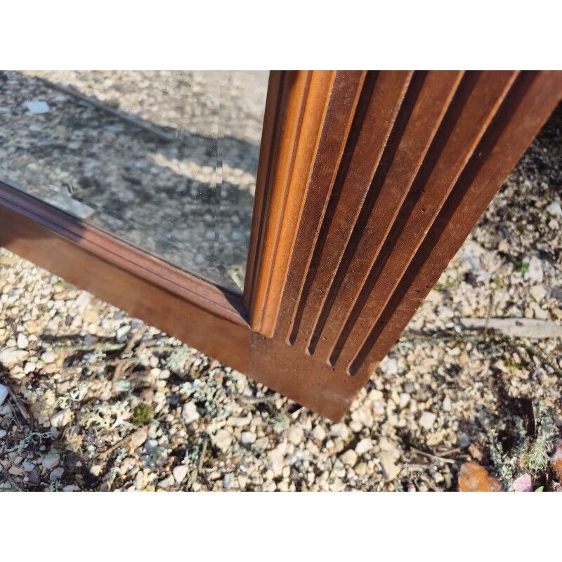 Wooden fireplace mirror