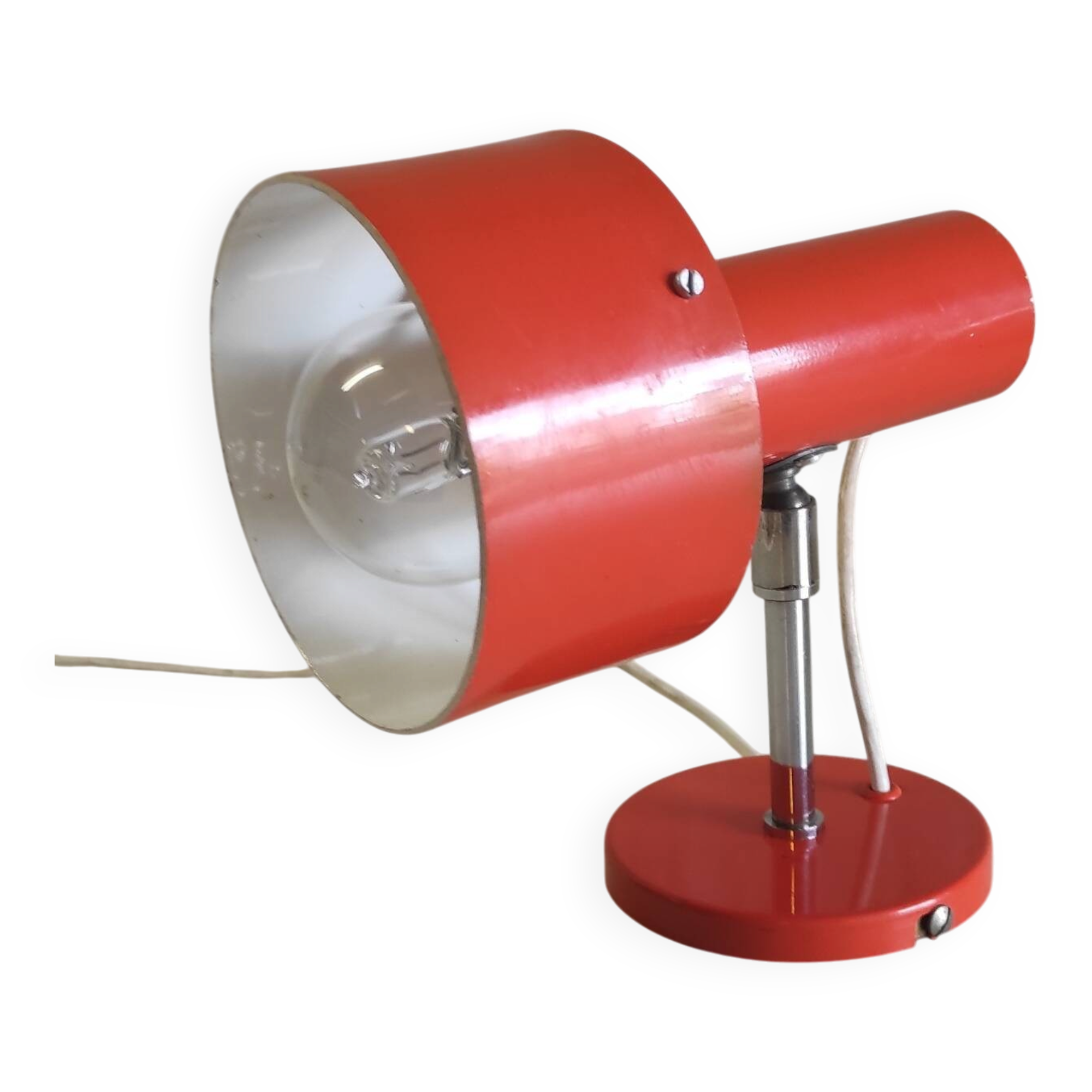 Orange metal wall light by Delmas - 1960s/70s