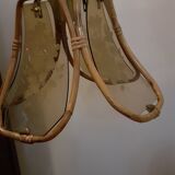 Glass and rattan hanging