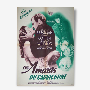 Movie poster old original vintage 1949 alfred hitchcock ingrid bergman Capricorn lovers