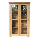 Glass cabinet or display case in pine 1950