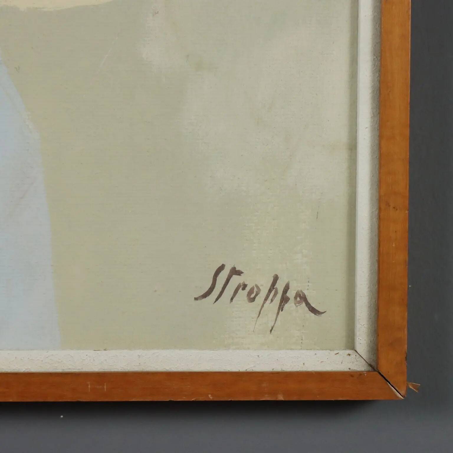 Modern painting signed by Leonardo Stroppa, female figure '900