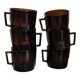 Set of amber glass coffee cups
