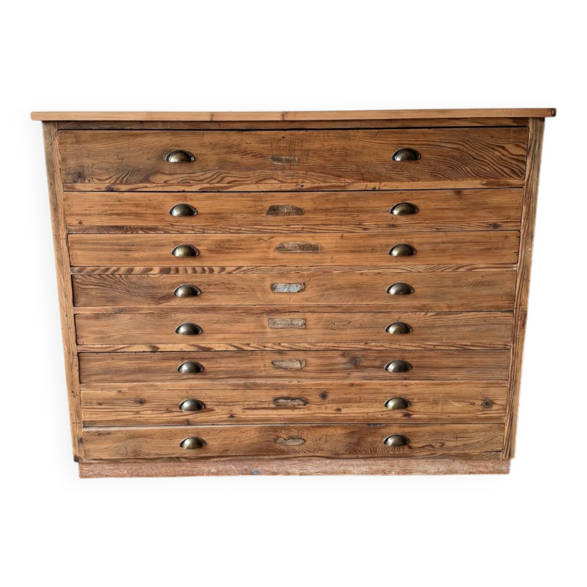 Solid pitch pine workbench - Early 20th century