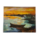 Boat at sunset, oil by Nicole Guieu