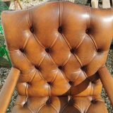 Chesterfield desk chair in antique leather