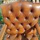 Chesterfield desk chair in antique leather