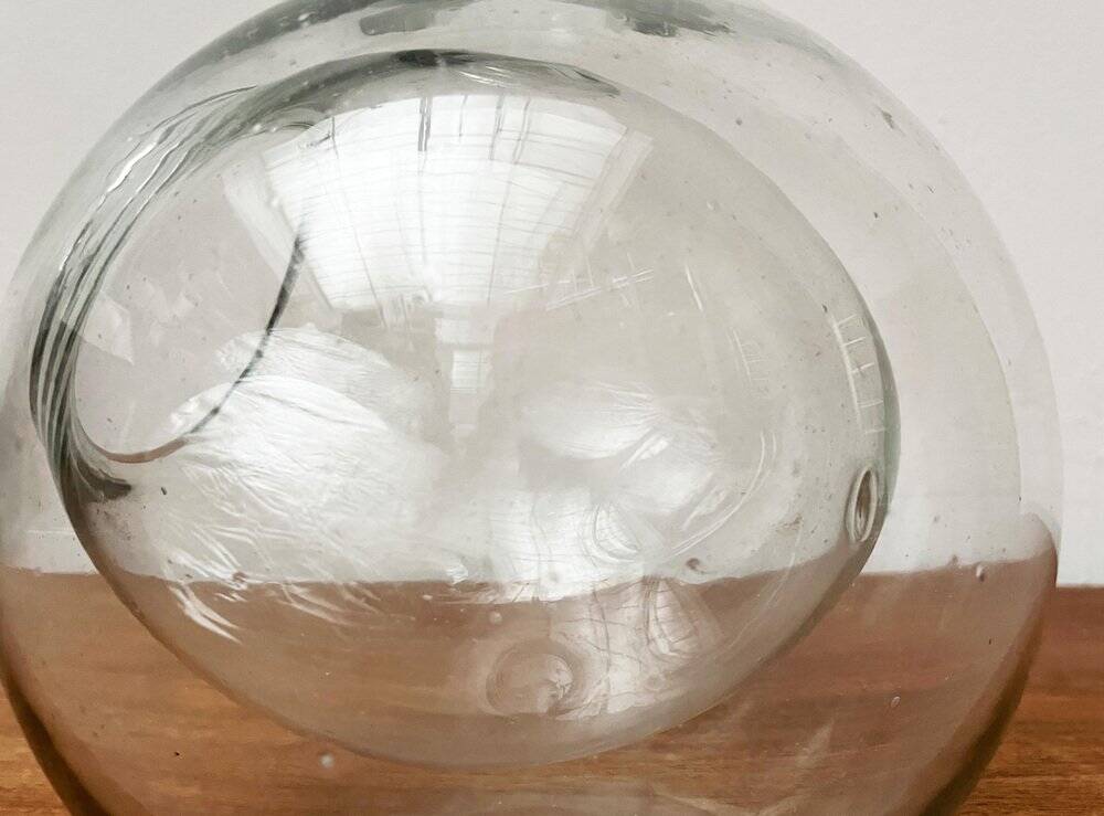 Mid-century glass hanging planter, 1960s