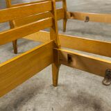 Pair of 1960 Scandinavian twin beds in solid beech