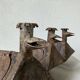 Series of three brutalist Folk Art candle holders