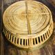 Large rattan and brass basket by Gabriella Crespi. Italy. 1970
