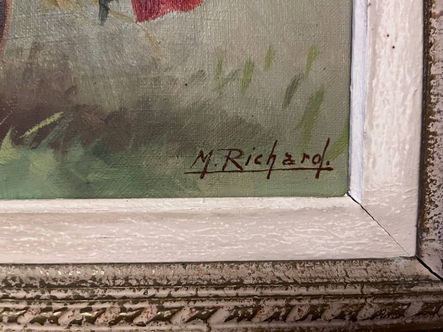 Painting: oil on canvas - still life with anemones